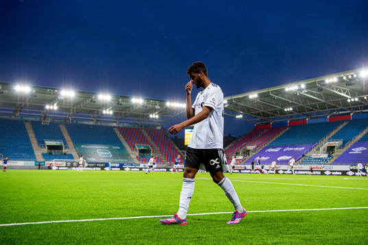 Emil Ceide of Rosenborg walks off the pitch