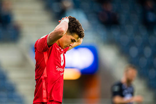 Filip Møller Delaveris of Brann looks dejected