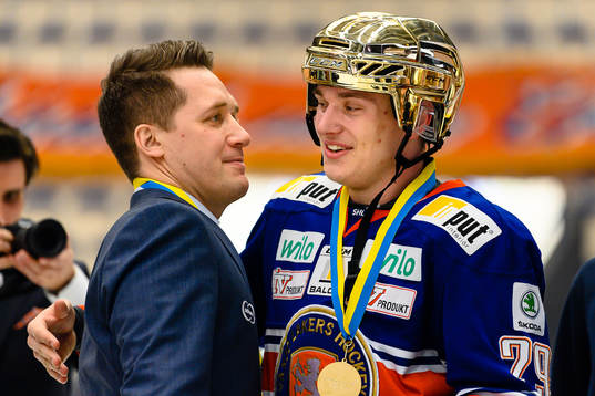 Växjös tränare Sam Hallam och Pontus Holmberg när de
