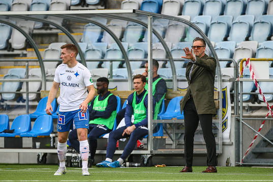 IFK Norrköpings Viktor Agardius och tränare Rikard Norling