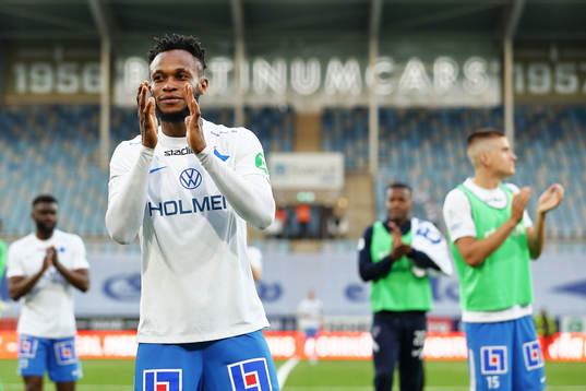 IFK Norrköpings Samuel Adegbenro jublar