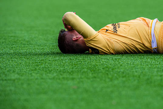 Alfons Sampsted of Bodø/Glimt in pain