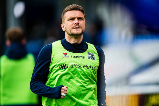 Flamur Kastrati of Kristiansund warms up