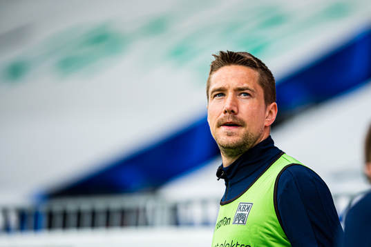 Erlend Ernst Blakstad Sivertsen of Kristiansund warms up