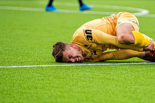 Fredrik André Bjørkan of Bodø/Glimt in pain