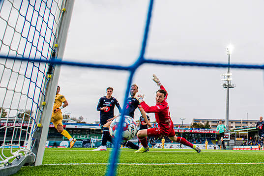 Erik Botheim of Bodø/Glimt scores the 0-2 goal behind