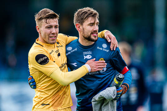 Fredrik André Bjørkan and Nikita Haikin of Bodø/Glimt