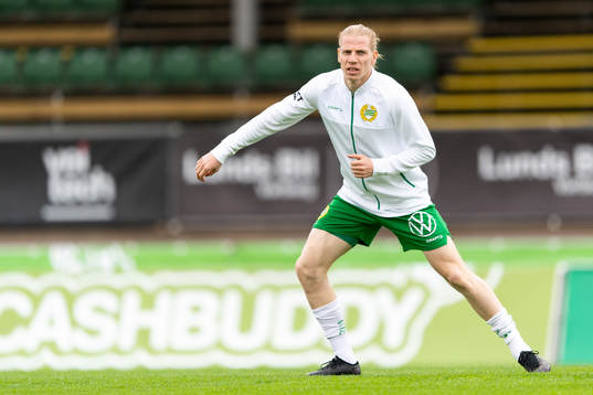 Hammarbys Gustav Ludwigson före fotbollsmatchen i