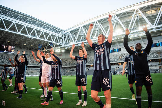Djurgårdens spelare jublar