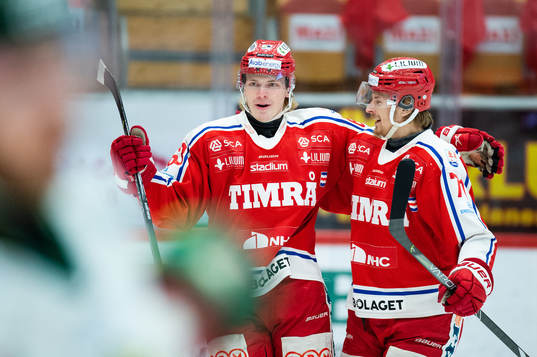Timrås Erik Walli Walterholm och Jakob Ragnarsson jublar