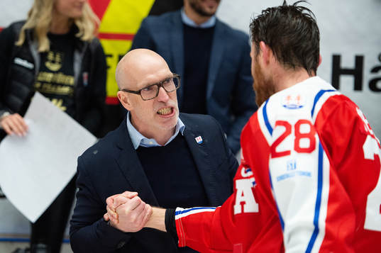 Timrås tränare Fredrik Andersson och Patrick Wiercioch