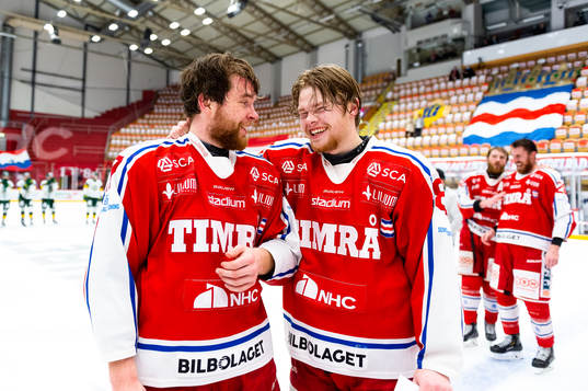 Timrås Johan Lindholm och Filip Westerlund jublar