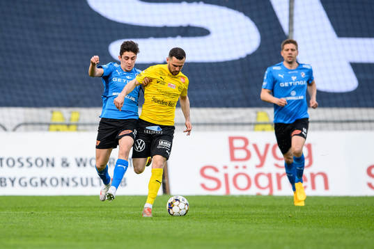Halmstads Edvin Kurtulus och Mjällbys Kadir Hodzic