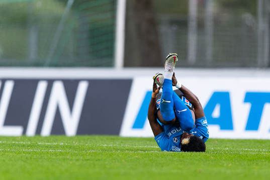 Halmstads Joseph Baffoe har ont