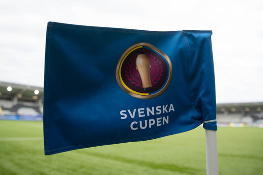 En hörnflagga på Bravida Arena innan finalen i Svenska
