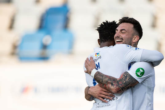 IFK Norrköpings Samuel Adegbenro jublar