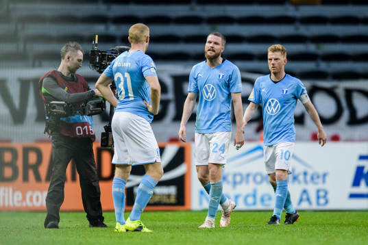 Malmö FFs Lasse Nielsen och Anders Christiansen deppar