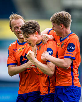 Kristoffer Ødemarksbakken of Aalesund celebrates