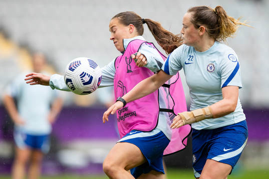 Francesca Kirby and Erin Cuthbert of Chelsea