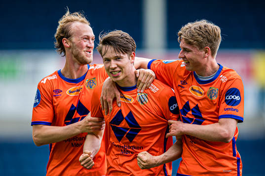 Kristoffer Ødemarksbakken of Aalesund celebrates with
