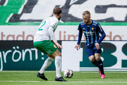 Hammarbys Simon Sandberg och Djurgårdens Nicklas Bärkroth