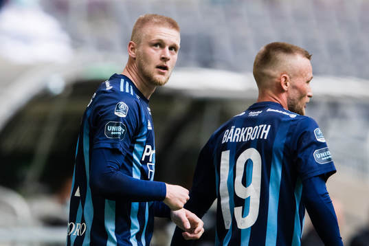 Djurgårdens Kalle Holmberg och Nicklas Bärkroth