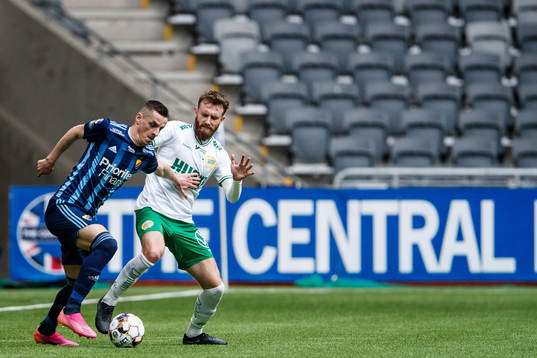 Djurgårdens Haris Radetinac och Hammarbys Simon Sandberg