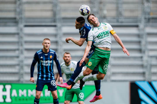 Djurgårdens Haris Radetinac och Hammarbys Jeppe Andersen