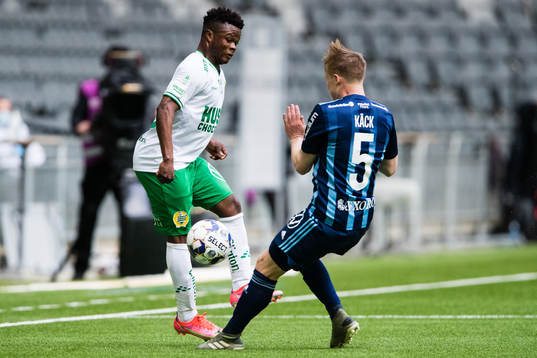 Hammarbys Akinkunmi Amoo och Djurgårdens Elliot Käck