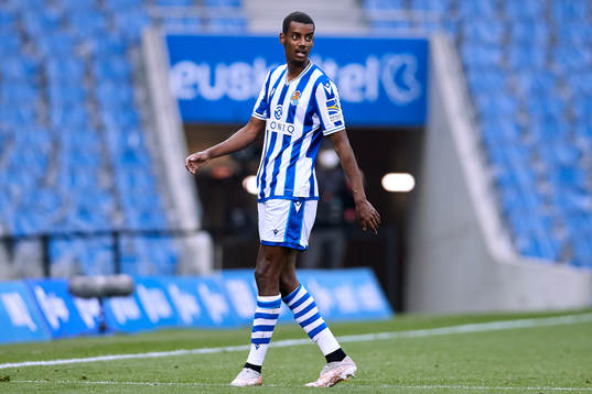 Alexander Isak of Real Sociedad looks