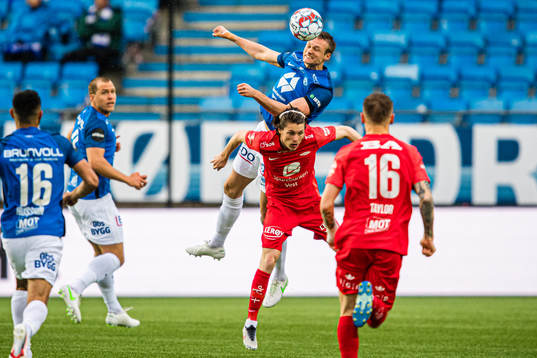 XStian Rode Gregersen of Molde and Kasper Holmboe Skaanes