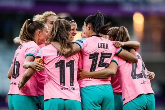 Players of Barcelona celebrate