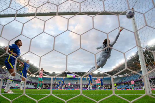 Goalkeeper Ann-Katrin Berger lets in of Barcelonas first