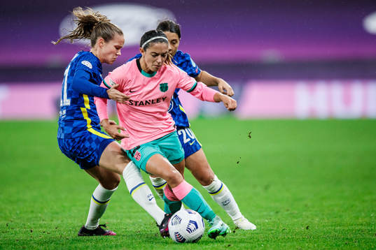 during the UEFA Women's Champions League football match