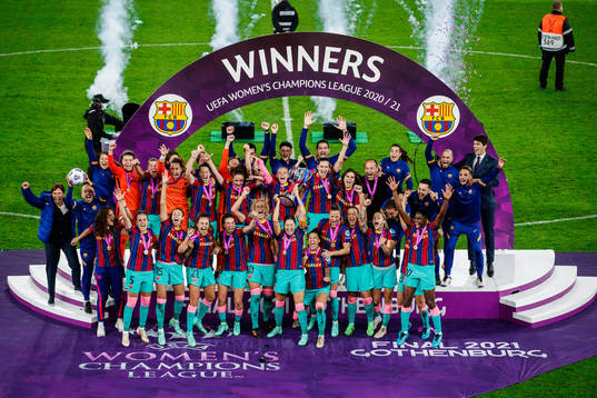 Players of Barcelona celebrate