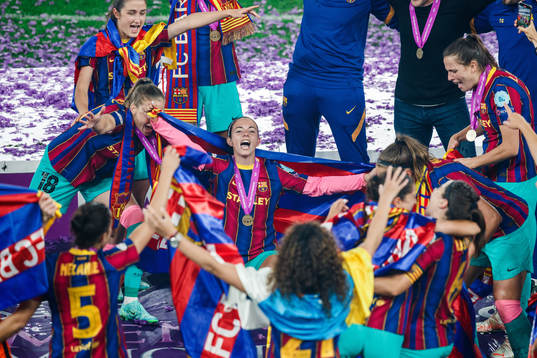 Aitana Bonmati of Barcelona celebrate