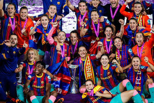 Players of Barcelona celebrate