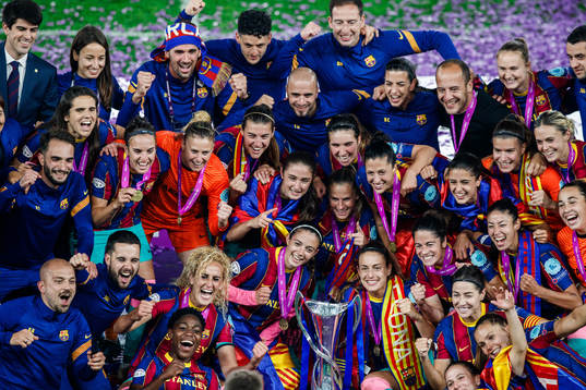 Players of Barcelona celebrate