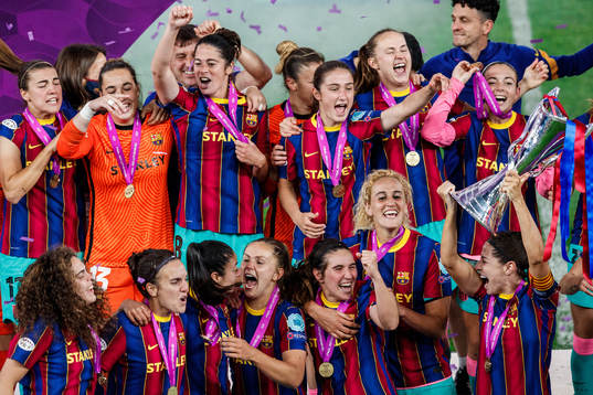 Players of Barcelona celebrate
