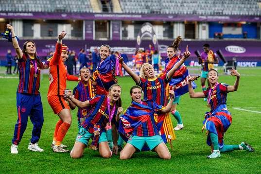 Players of Barcelona celebrate