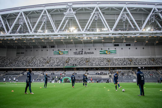 Djurgårdens spelare värmer upp