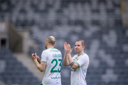 Hammarbys Jon Gudni Fjoluson och Darijan Bojanic