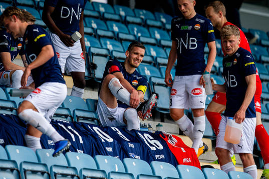 Gustav Valsvik of Strømsgodset at half-time in the