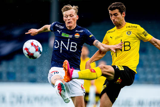 Halldor Stenevik of Strømsgodset and Vetle Dragsnes of