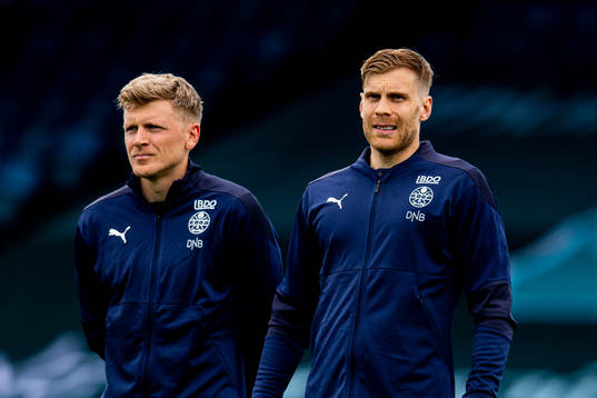 Jonathan Parr and Niklas Gunnarsson of Strømsgodset