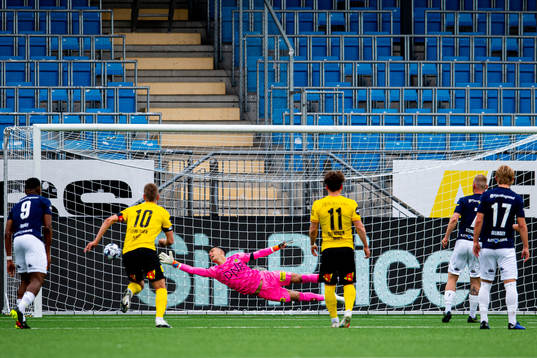 Herman Stengel of Strømsgodset scores 2-0 behind