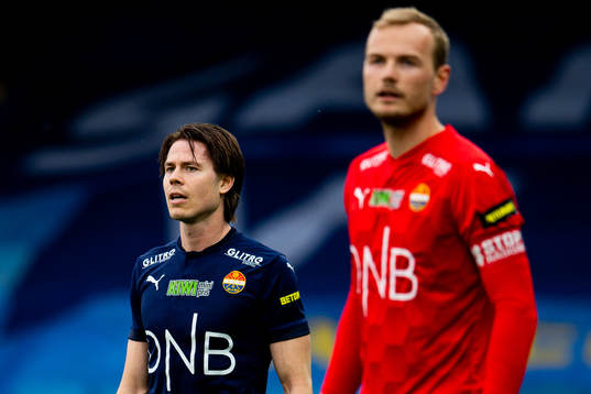 Lars-Christopher Vilsvik and goalkeeper Viljar Myhra of