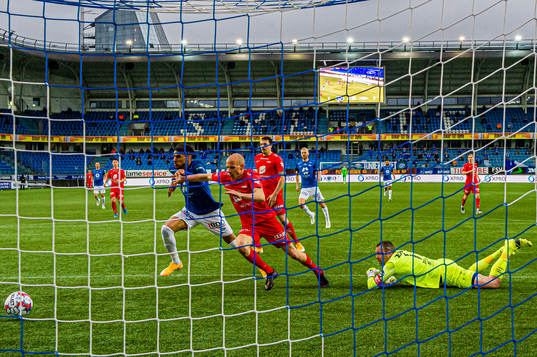 Ohikhuaeme Anthony Omoijuanfo of Molde scores the 3-0 goal