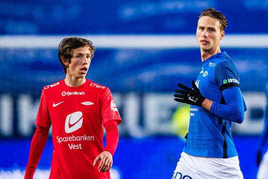 Niklas Jensen Wassberg of Brann and Magnus Retsius Grødem
