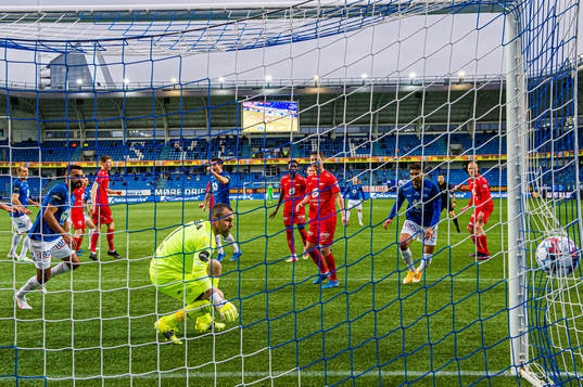 Fredrik Aursnes of Molde scores the 2-0 goal